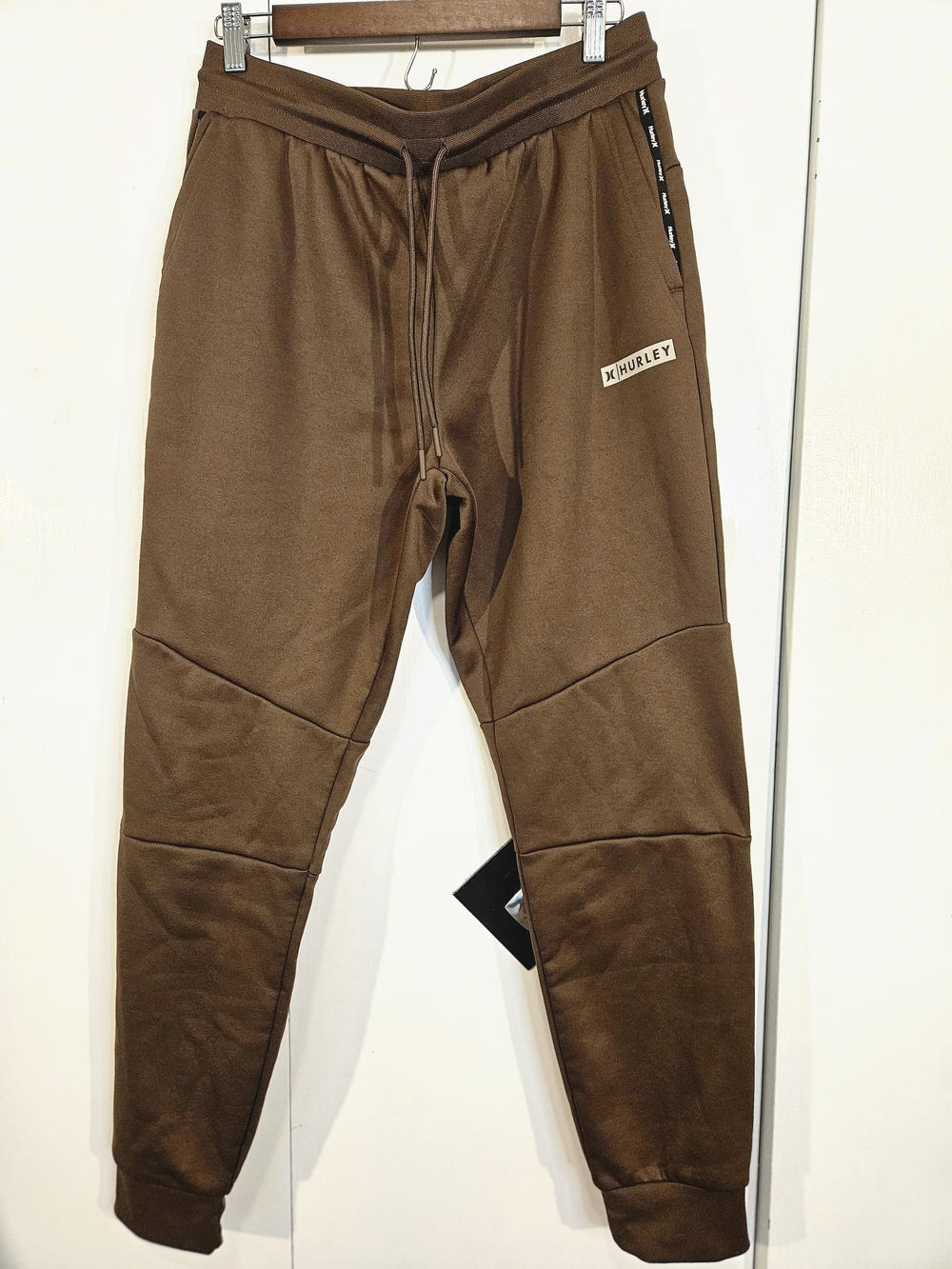 Hurley Kids Brown Jogger Sweatpants - Drawstring Cuffed Athletic Pants